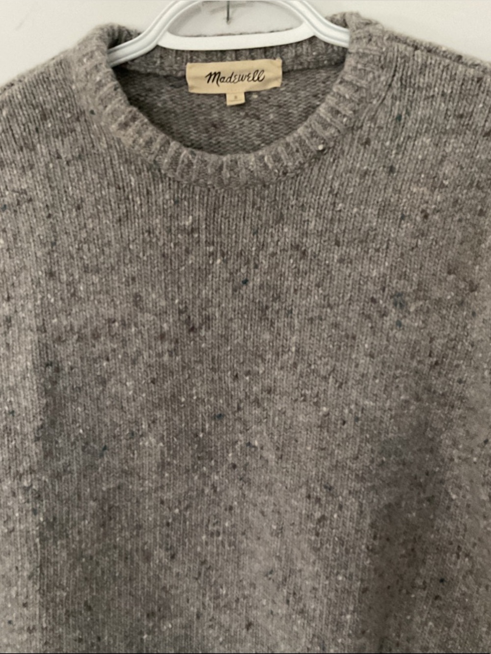 Madewell  Merino Wool Gray Speckled Crewneck Knit Sweater